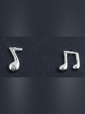 Sterling Silver Music Note Earrings